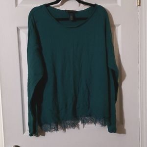 Lane Bryant Sweater with Lace Detail at Hem